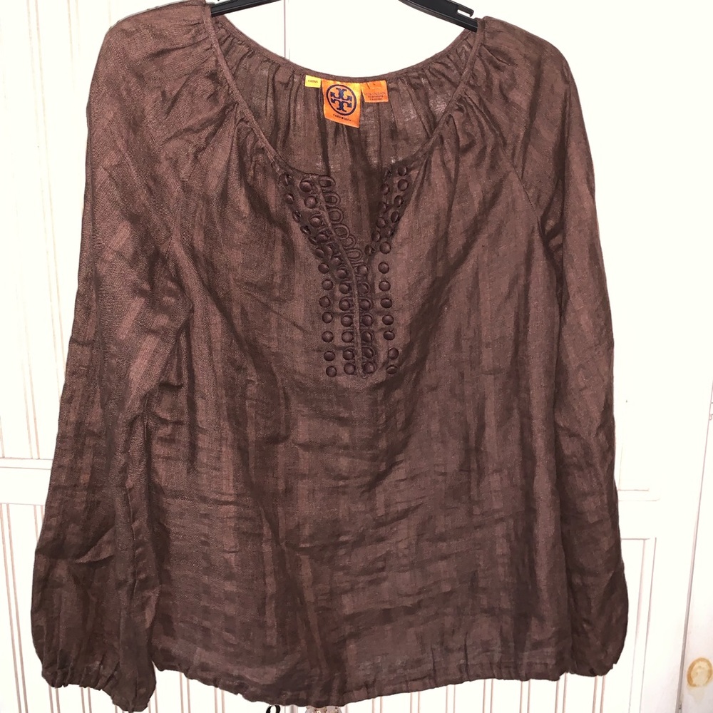 TORY BURCH EUC Brown Blouse